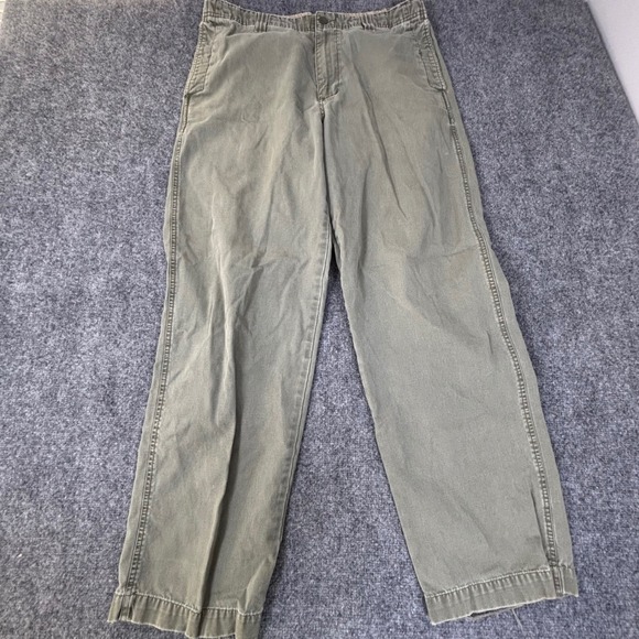 Old Navy Other - Old‎ Navy VTG Khakis Mens 34x32 Green Canvas Chino Pants Straight Rugged *Flaw